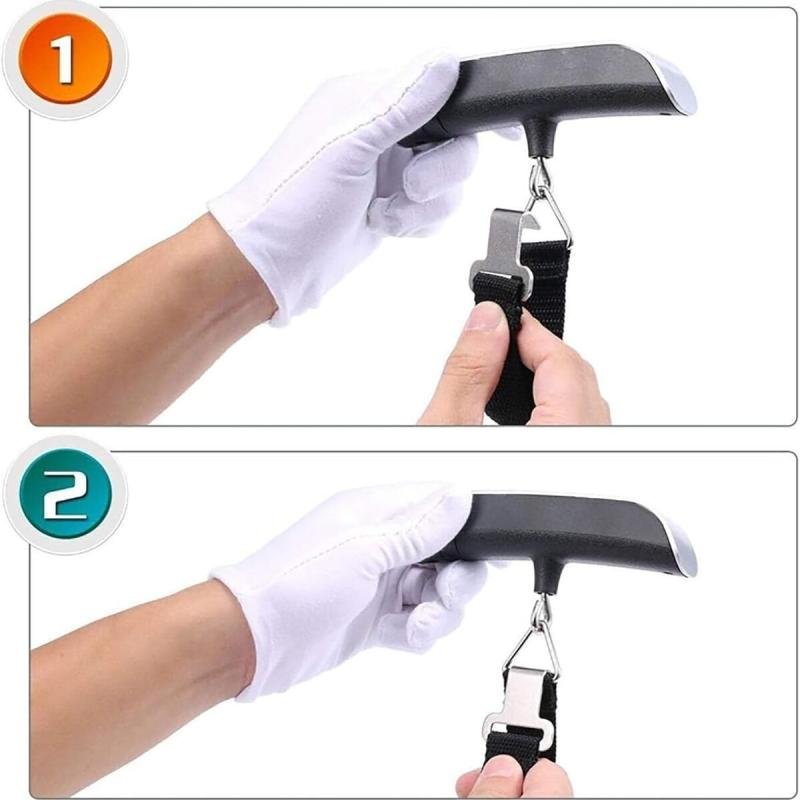 ميزان أمتعة رقمي معلق - ميزان محمول باليد فائق الجودة مزود بشاشة LCD، يتحمل حتى 50 كجم/110 رطل، متعدد الاستخدامات