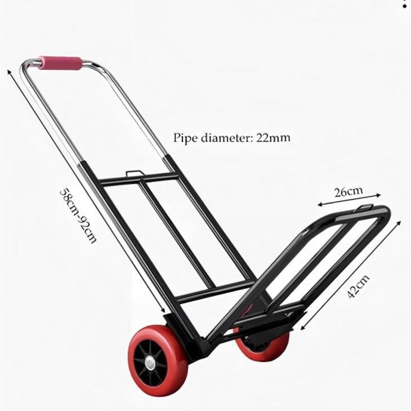 عربة يدوية قابلة للطي، عربة يدوية متحركة مزودة بعجلة صامتة مقاومة للتآكل