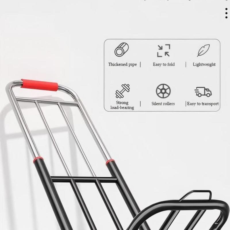 عربة يدوية قابلة للطي، عربة يدوية متحركة مزودة بعجلة صامتة مقاومة للتآكل