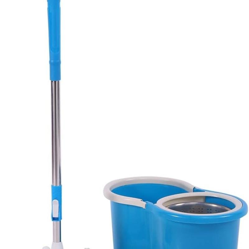 مجموعة تنظيف ممسحة ودلو دوار من (أزرق)