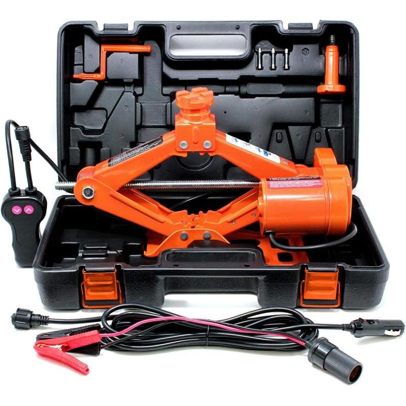 رافعة أرضية كهربائية للسيارة 3 أطنان - رافعة مقصية أوتوماتيكية 12 فولت لتغيير الإطارات واستبدالها بسرعة