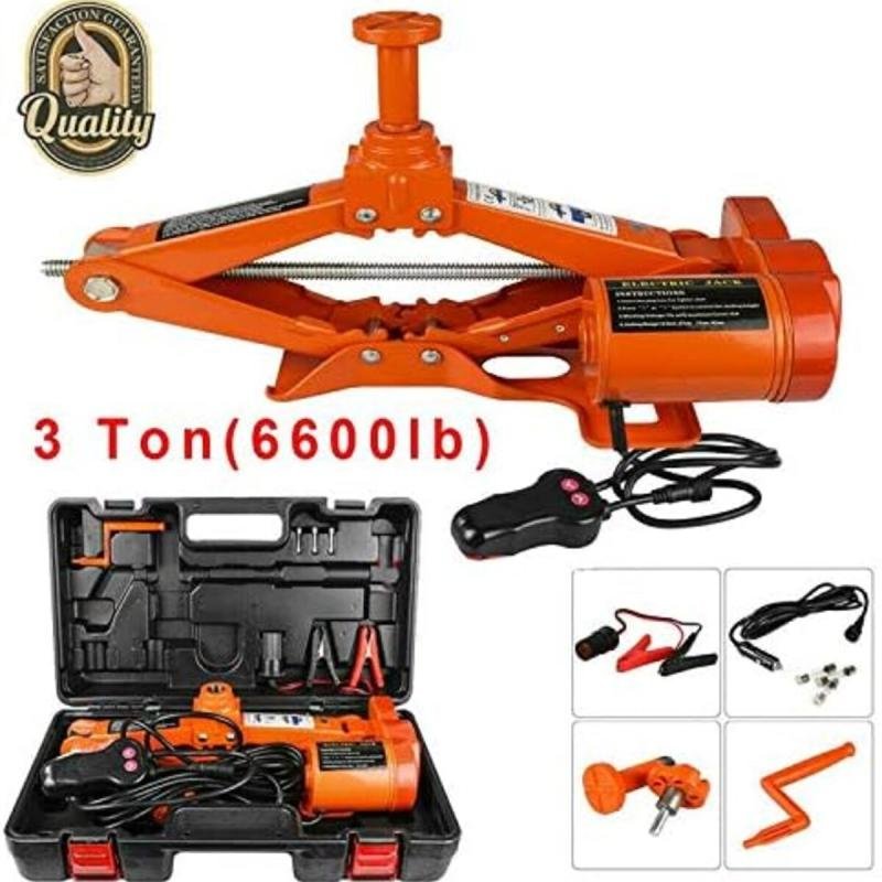رافعة أرضية كهربائية للسيارة 3 أطنان - رافعة مقصية أوتوماتيكية 12 فولت لتغيير الإطارات واستبدالها بسرعة