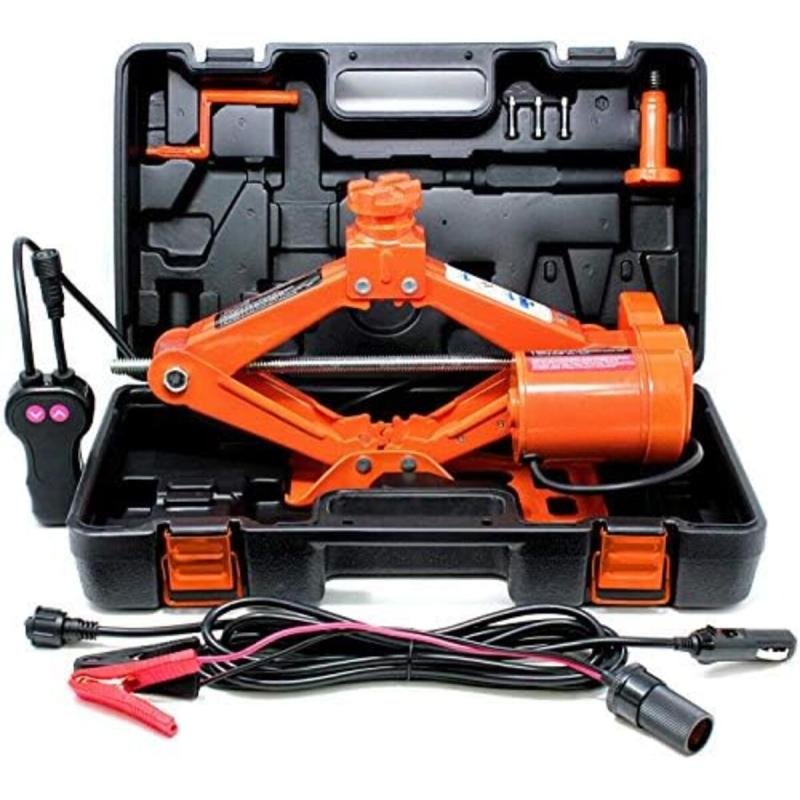 رافعة أرضية كهربائية للسيارة 3 أطنان - رافعة مقصية أوتوماتيكية 12 فولت لتغيير الإطارات واستبدالها بسرعة