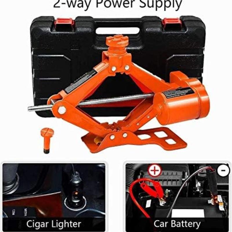 رافعة أرضية كهربائية للسيارة 3 أطنان - رافعة مقصية أوتوماتيكية 12 فولت لتغيير الإطارات واستبدالها بسرعة