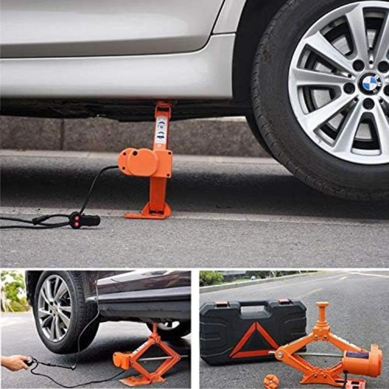 رافعة أرضية كهربائية للسيارة 3 أطنان - رافعة مقصية أوتوماتيكية 12 فولت لتغيير الإطارات واستبدالها بسرعة