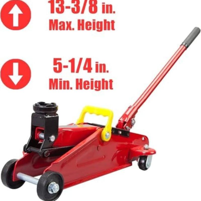 رافعة أرضية هيدروليكية تورين T82012 من بيج ريد - سعة 2 طن (4000 رطل) مع حقيبة تخزين، لون أحمر