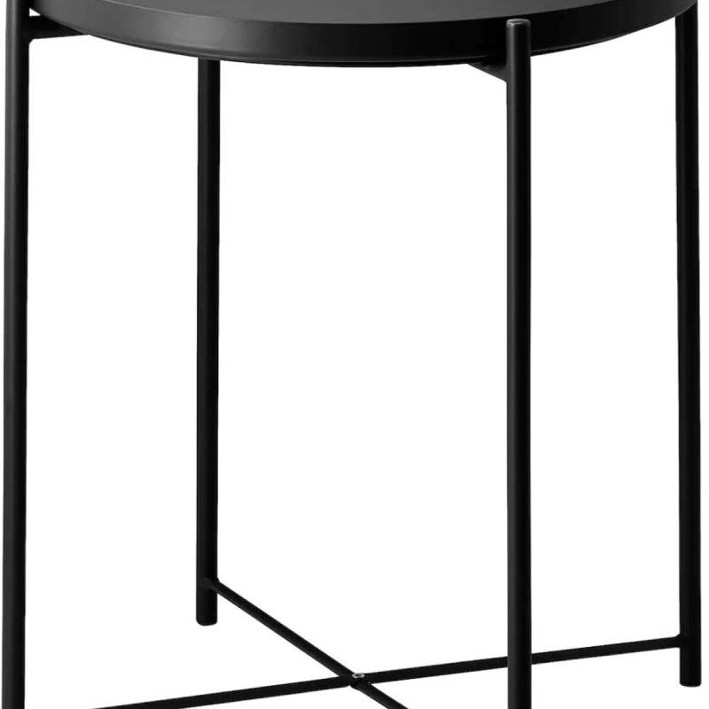 طاولة جانبية دائرية مقاومة للصدأ والماء، طاولة بجانب السرير لغرفة المعيشة وغرفة النوم من بونكا