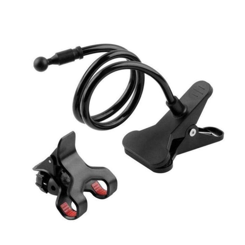 حامل هاتف محمول عالمي مرن يدور 360 درجة بذراع طويلة - أسود