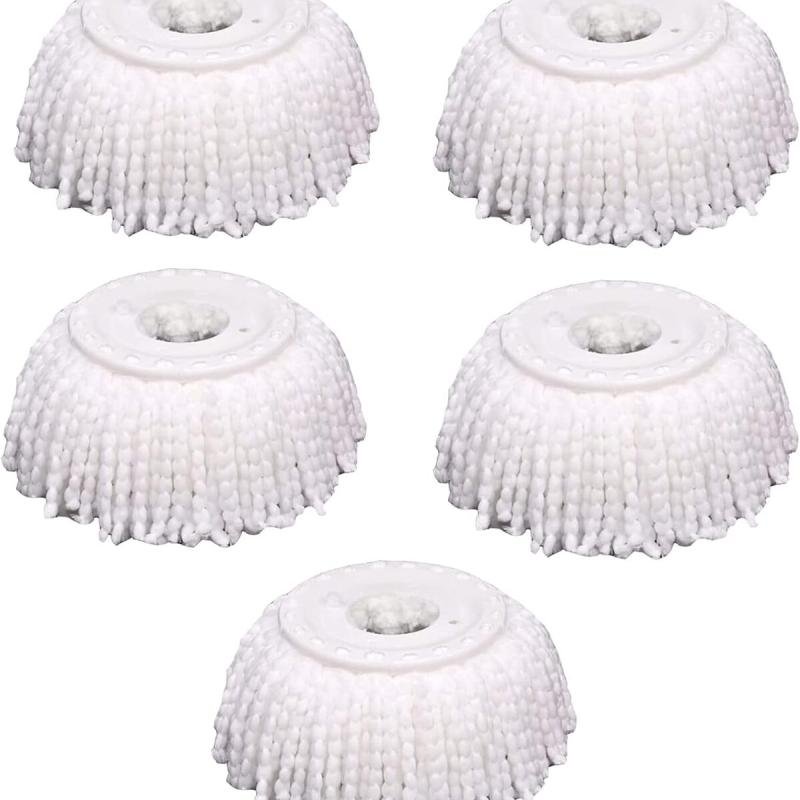 مجموعة من 5 رؤوس استبدال ممسحة دوارة، مصنوعة من الألياف الدقيقة، شكل دائري، مقاس قياسي عالمي 360 درجة
