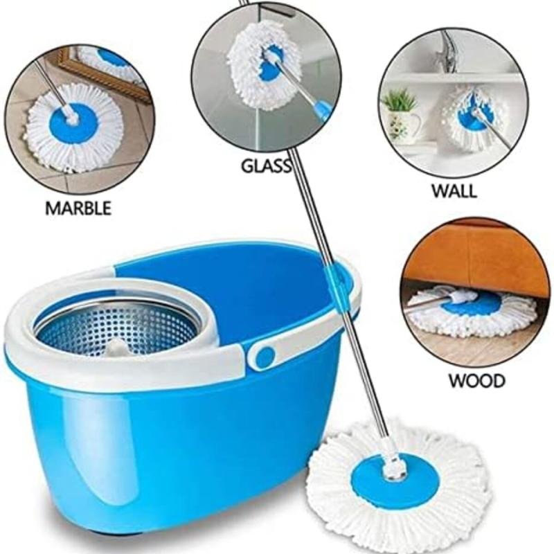 مجموعة من 5 رؤوس استبدال ممسحة دوارة، مصنوعة من الألياف الدقيقة، شكل دائري، مقاس قياسي عالمي 360 درجة