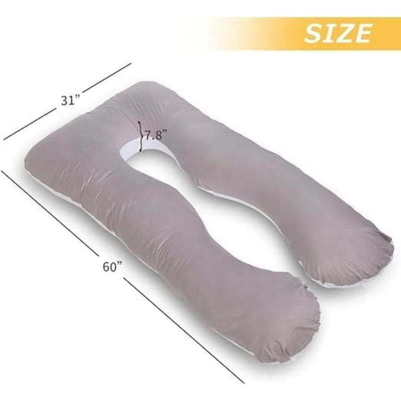 وسادة الحمل لدعم راحة الظهر و البطن وحماية البطن اثناء النوم-غطاء قابل للغسل - مخدة حوامل 🤰