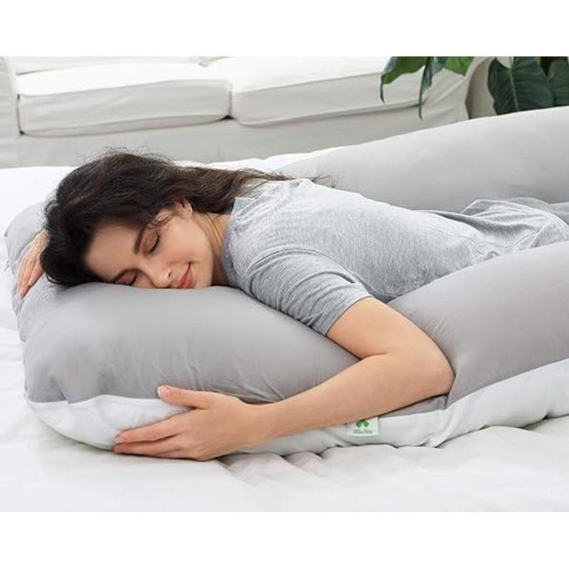 وسادة الحمل لدعم راحة الظهر و البطن وحماية البطن اثناء النوم-غطاء قابل للغسل - مخدة حوامل 🤰