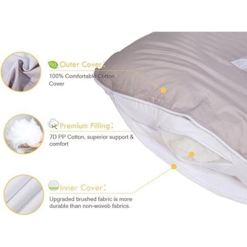 وسادة الحمل لدعم راحة الظهر و البطن وحماية البطن اثناء النوم-غطاء قابل للغسل - مخدة حوامل 🤰