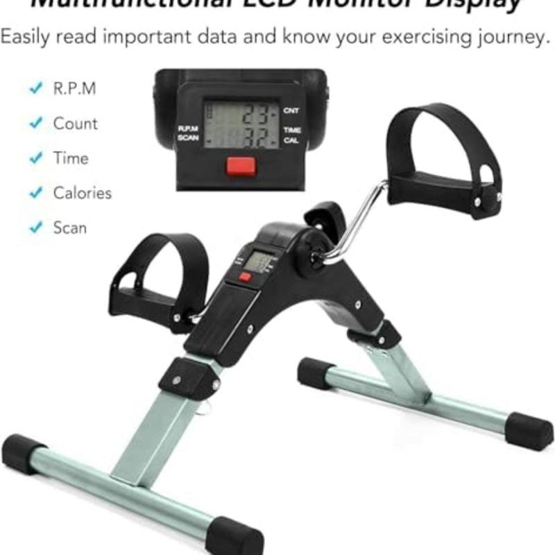 جهاز تمارين منزلي محمول قابل للطي مزود بدواسات وشاشة LCD