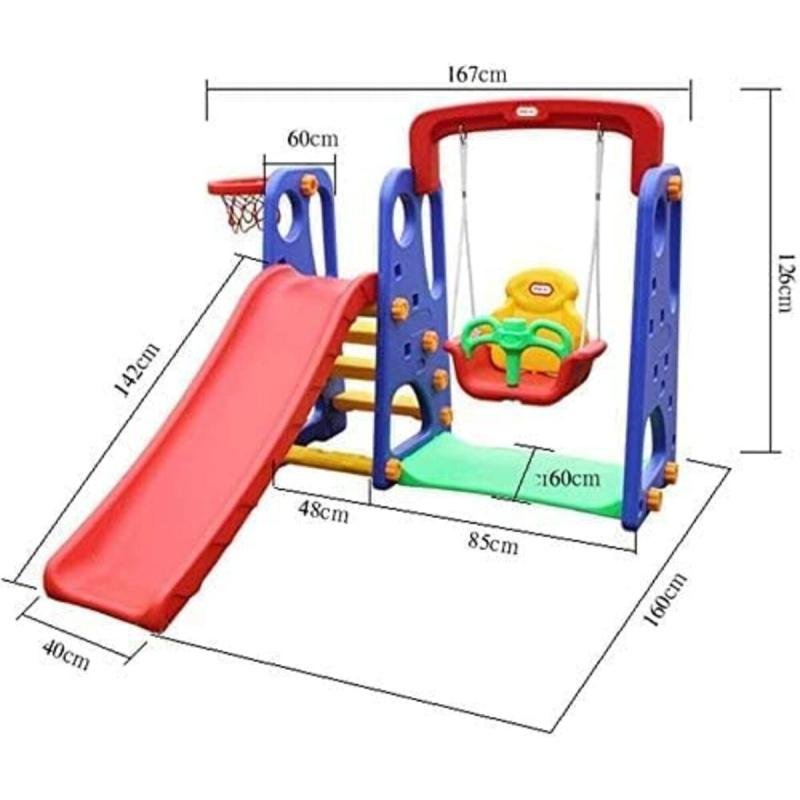 مجموعة زحليقة وأرجوحة زرقاء من