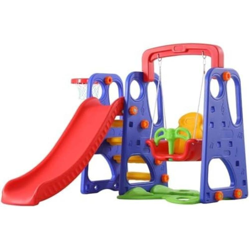 مجموعة زحليقة وأرجوحة زرقاء من