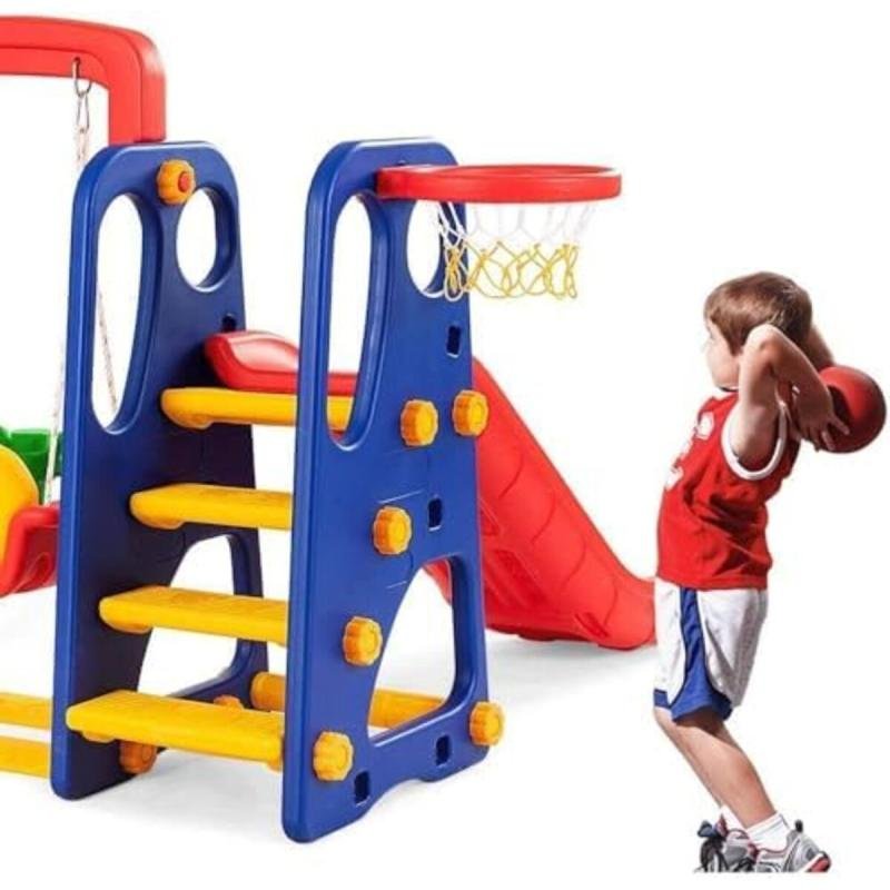 مجموعة زحليقة وأرجوحة زرقاء من