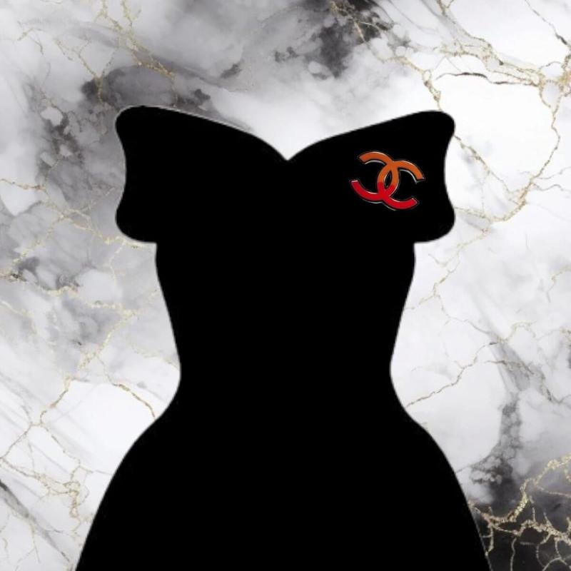 دبوس عصري بشعار CC باللونين الأحمر والبرتقالي للنساء من BUNCA