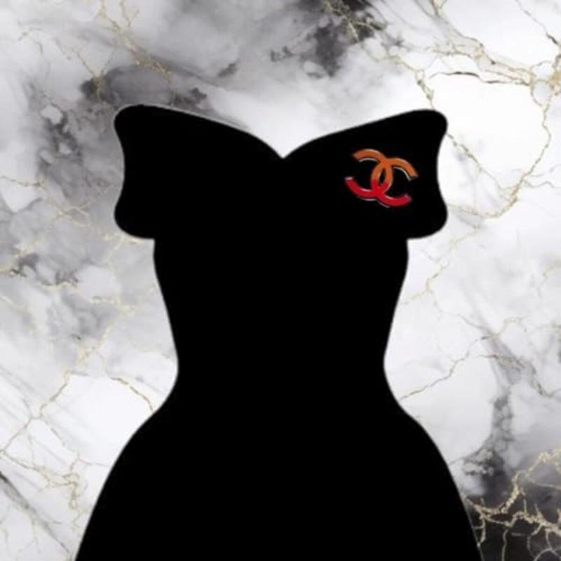 دبوس عصري بشعار CC باللونين الأحمر والبرتقالي للنساء من BUNCA