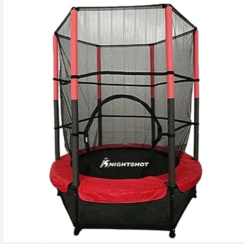 ترامبولين للأطفال مع حاجز أمان وشبكة لممارسة تمارين اللياقة البدنية