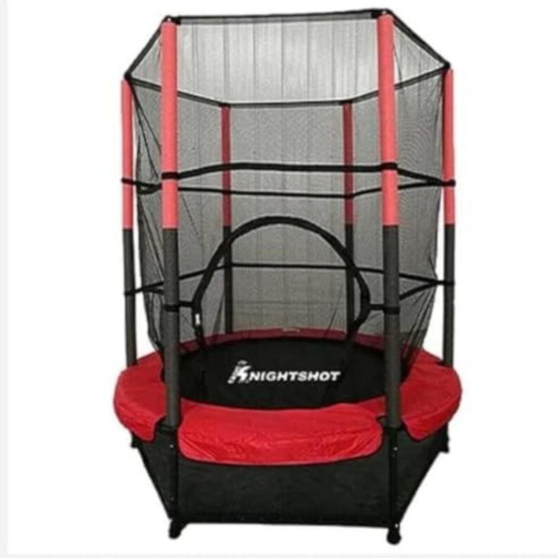 ترامبولين للأطفال مع حاجز أمان وشبكة لممارسة تمارين اللياقة البدنية