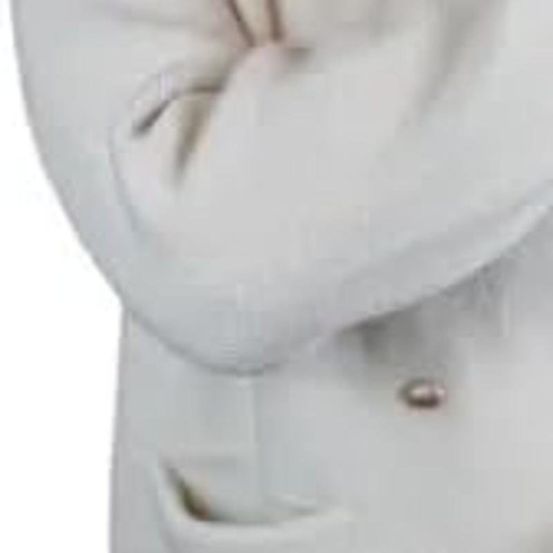 جاكيت صوف طويل أبيض عاجي بأزرار وجيوب للنساء والفتيات من BUNCA