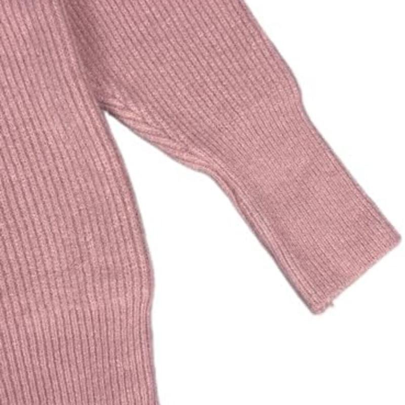 سترة وردية مضلعة واسعة برقبة على شكل حرف V للنساء والفتيات من BUNCA