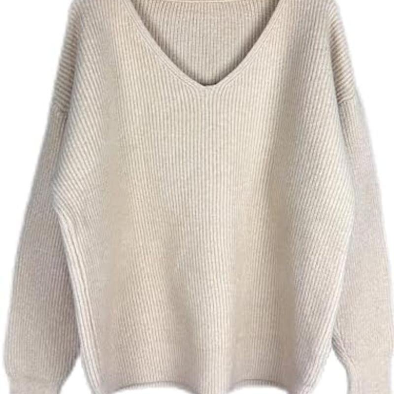 سترة بيج مضلعة برقبة على شكل حرف V للنساء والفتيات من BUNCA