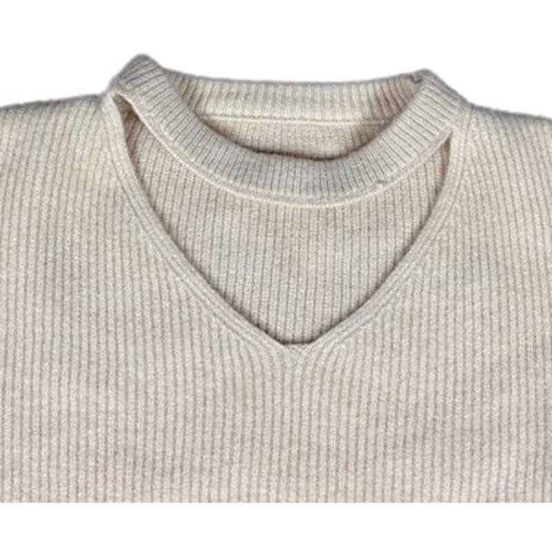 سترة بيج مضلعة برقبة على شكل حرف V للنساء والفتيات من BUNCA