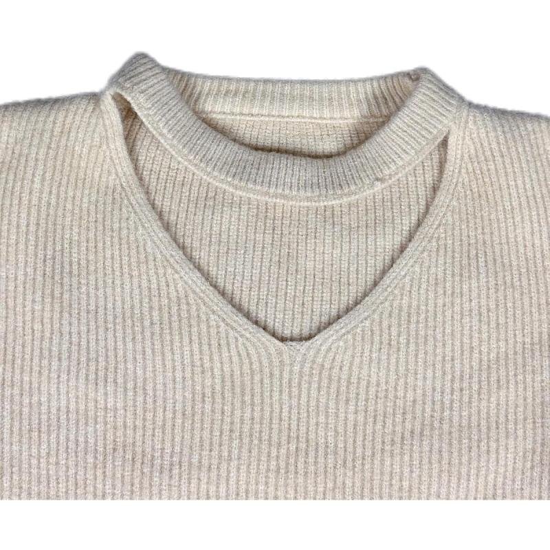 سترة بيج مضلعة برقبة على شكل حرف V للنساء والفتيات من BUNCA