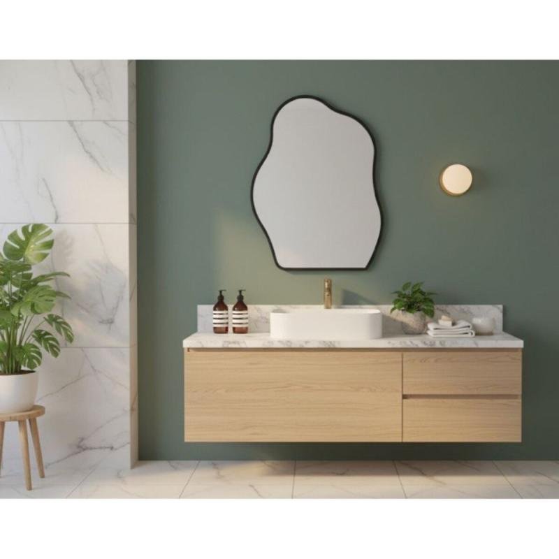 مرآة حائط بإطار معدني، مثالية لديكور منزلك 80*60