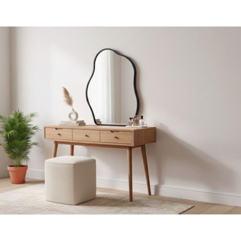 مرآة حائط بإطار معدني، مثالية لديكور منزلك 80*60