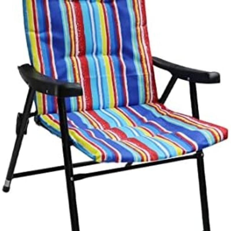 كرسي تخييم خارجي قابل للطي بتصميم مخطط على الطراز التراثي