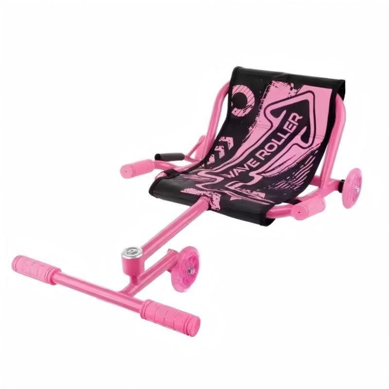 لعبة ركوب ويف رولر ثلاثية العجلات باللونين الأسود والوردي مع مقعد مريح للأطفال