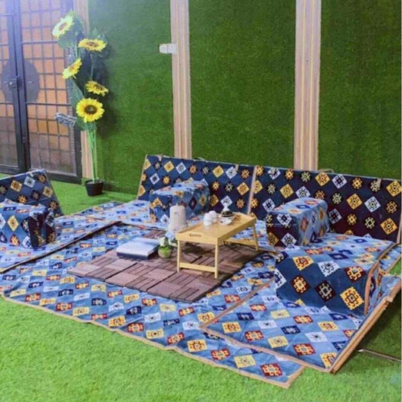 جلسة ارضية متكاملة قابلة للطي 8 أشخاص, طقم فرشة تخييم ار