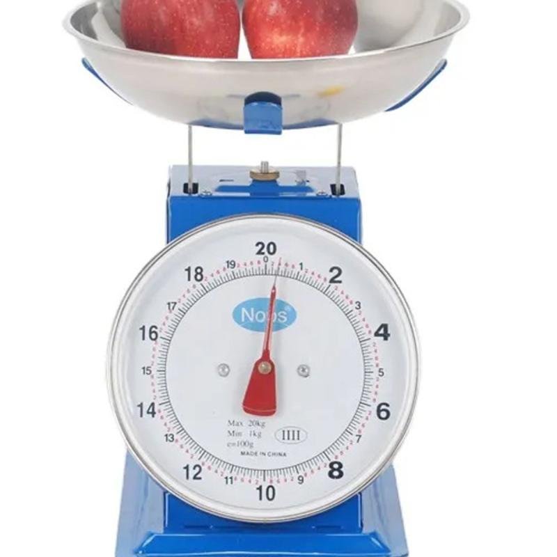 ميزان مطبخ ميكانيكي مع وعاء من الفولاذ المقاوم للصدأ - سعة 20 كجم، دقة عالية، سهل الاستخدام