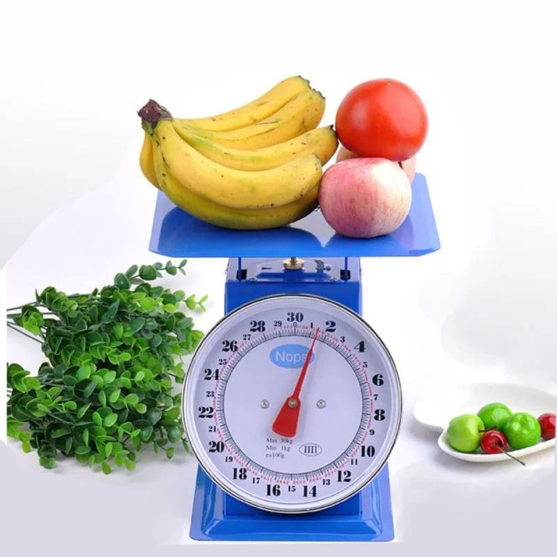 ميزان مطبخ ميكانيكي مع وعاء من الفولاذ المقاوم للصدأ - سعة 20 كجم، دقة عالية، سهل الاستخدام