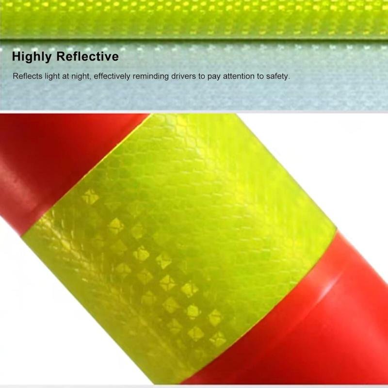 4 قطعة من عامود سلامة مرور قابل للطي بارتفاع 72 سم مع شريط عاكس | أعمدة  والحواجز الأمنية