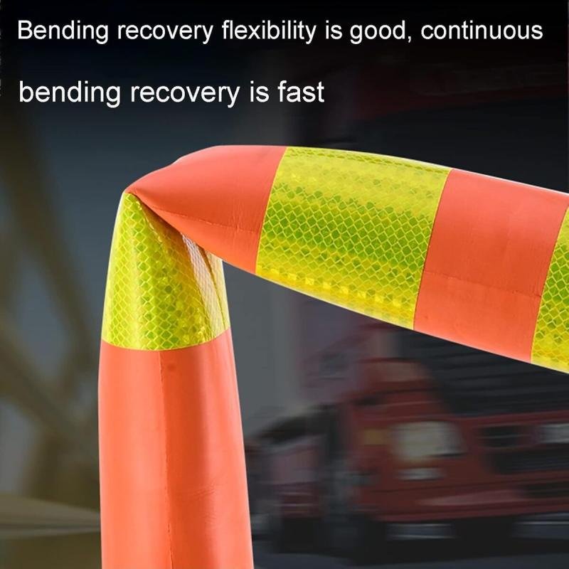 4 قطعة من عامود سلامة مرور قابل للطي بارتفاع 72 سم مع شريط عاكس | أعمدة  والحواجز الأمنية