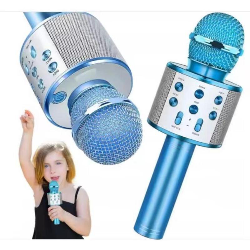 ميكروفون كاريوكي لاسلكي محمول باليد مزود بتقنية البلوتوث مع راديو FM قابل للتعديل