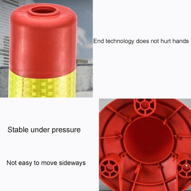 4 قطعة من عامود سلامة مرور قابل للطي بارتفاع 72 سم مع شريط عاكس | أعمدة  والحواجز الأمنية