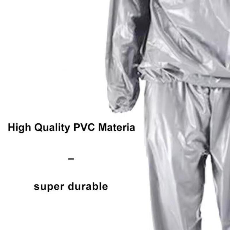 بدلة ساونا - بدلة عرق XXXL بدلة لياقة بدنية مصنوعة من مادة PVC بسمك 0.1 مم بدلة عرق رياضية لحرق الدهون