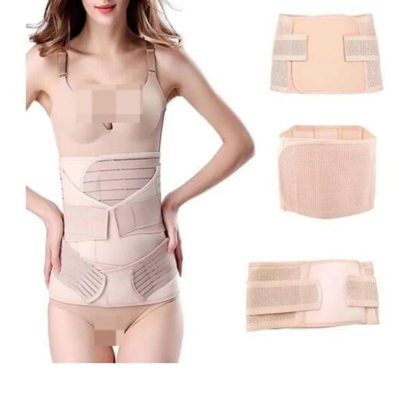 مشد الجسم بعد الولادة 3 في 1+شراب دانتيل شفاف