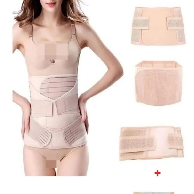 مشد الجسم بعد الولادة 3 في 1+شراب دانتيل شفاف