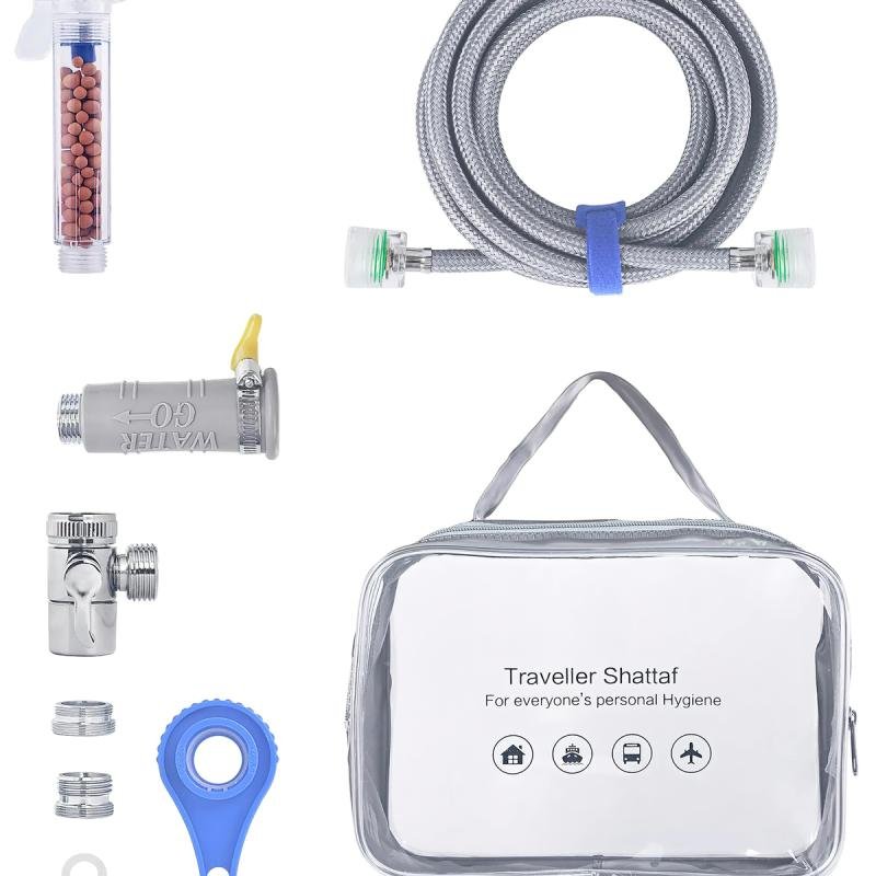شطاف سفر محمول مع 7 ملحقات متعدد الألوان