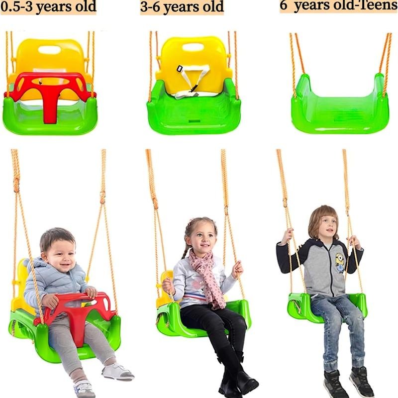 مقعد أرجوحة للأطفال 3 في 1 للاستخدام الداخلي والخارجي