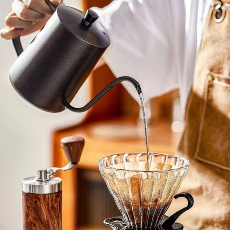 مجموعة طقم ادوات تحضير القهوة V60 مكونة من 10 قطع + مطحنة يدوية ممتازة للسكب