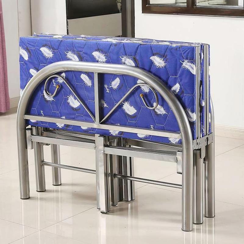 سرير فردي قابل للطي مصنوع من منصة معدنية فولاذية متينة مقاس 190 × 90 سم