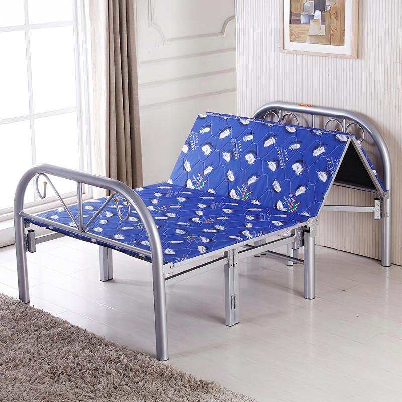 سرير فردي قابل للطي مصنوع من منصة معدنية فولاذية متينة مقاس 190 × 90 سم