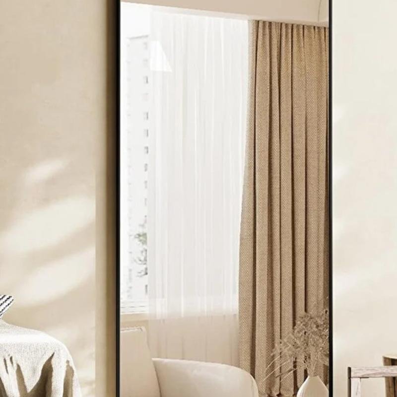 مرآة أرضية كاملة الطول من إن زون 160×50 سم بإطار من الألومنيوم باللون الأسود